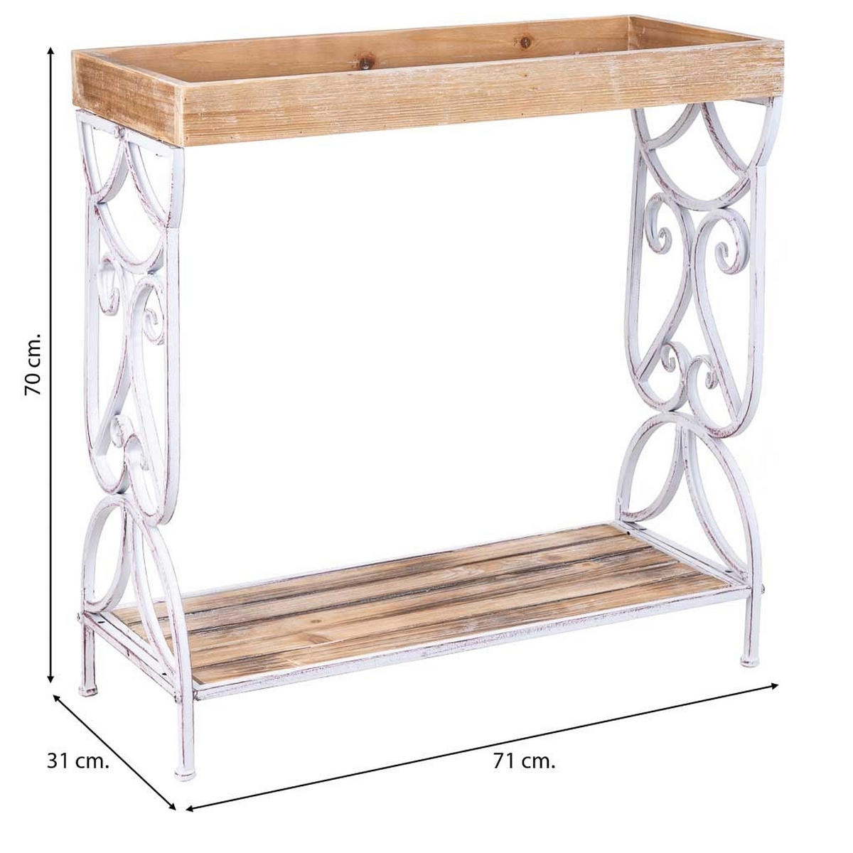 KONSOLENTISCH, grau, 71x31x70cm - Grau, Holz (31/71/70cm) - Wanderlust