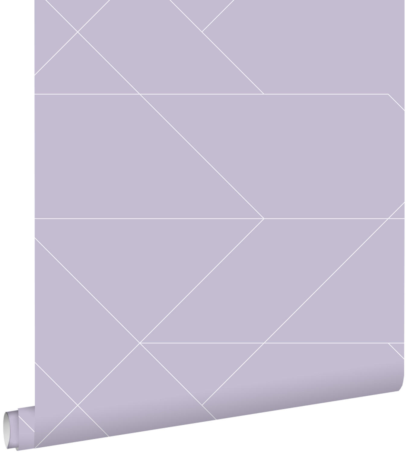 TAPETE grafische Linien 53 cm x 10.05 m - Lila, Papier (53/1000cm) - ESTAhome