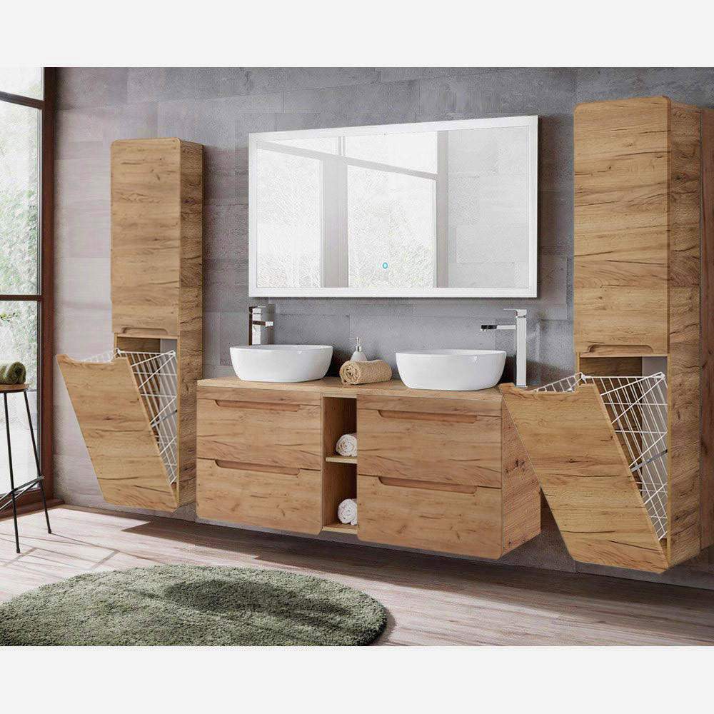 BADMÖBEL-SET 4-TLG. Luton-56 - Braun, Holzwerkstoff (240/200/46cm) - Lomado