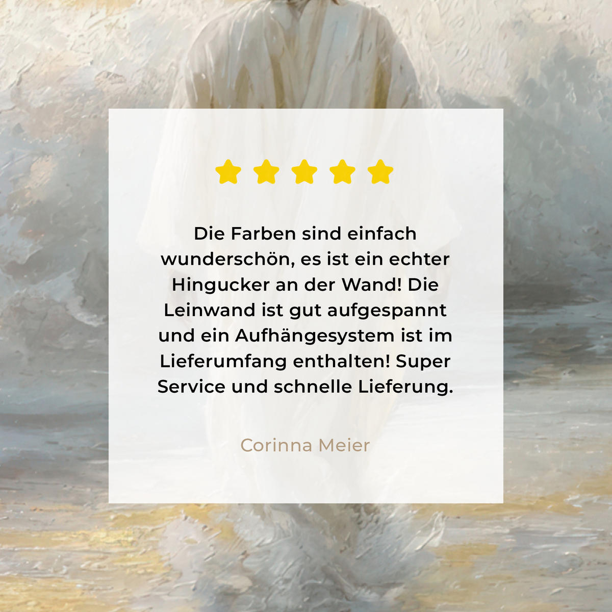 LEINWANDBILD Gemälde - Welle - Jesus - Abstrakt Wandbild Wohnzimmer 60x80 cm - Goldfarben, Textil (60/80cm) - MuchoWow