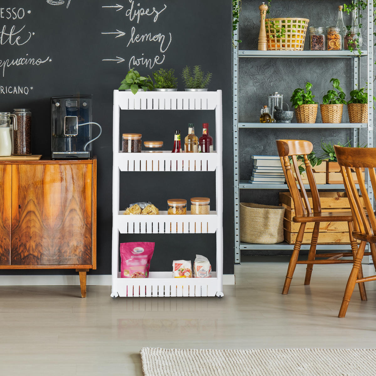 NÁBYTOK do nicher - biela, plast (12.5/101/54cm) - Relaxdays