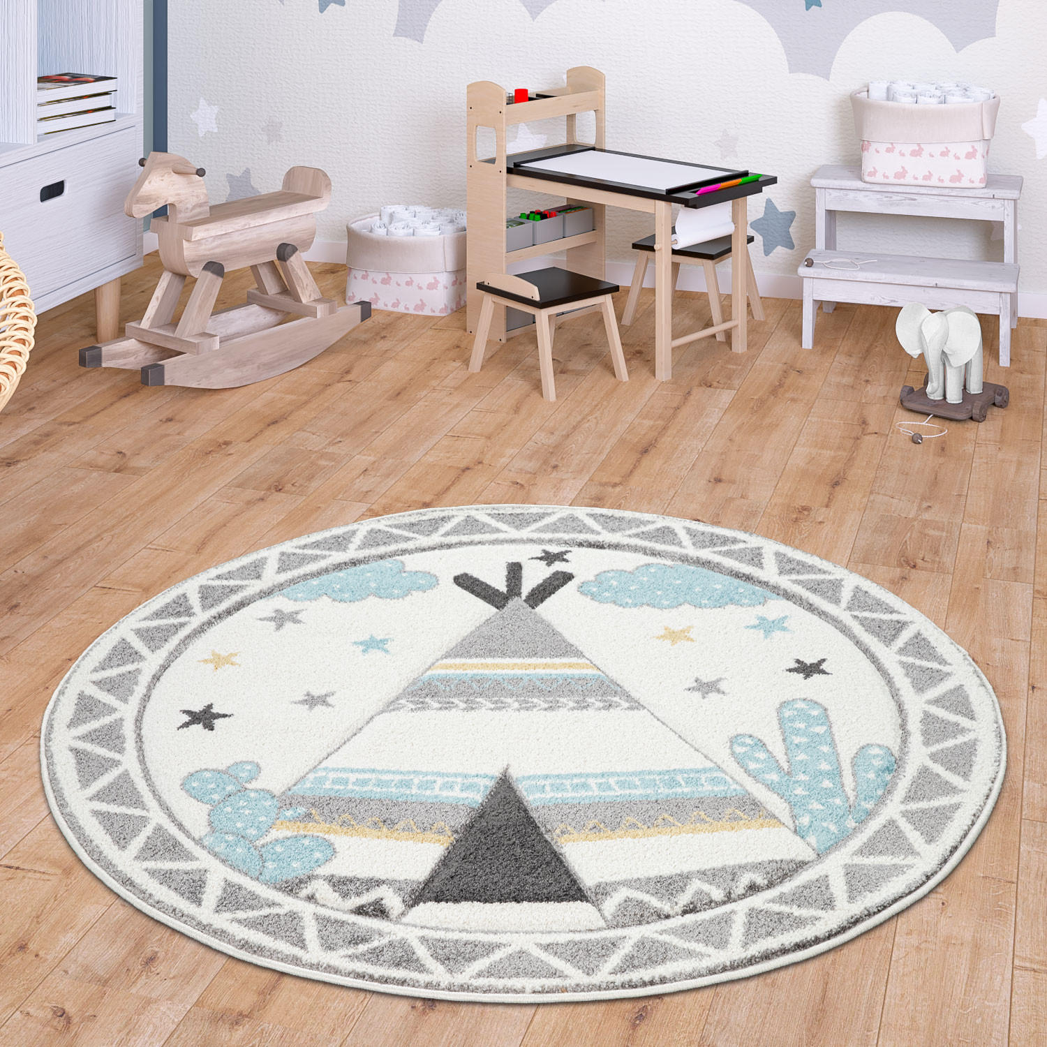 KINDERTEPPICH 120/120 cm Ela 215 - Creme, Textil (120/120cm) - Paco Home