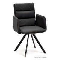 ARMLEHNSTUHL (2er-Set) Debby 52x92x60 Schwarz/Anthrazit - Anthrazit/Schwarz, Kunststoff (60/92/52cm) - 58aufmkessel