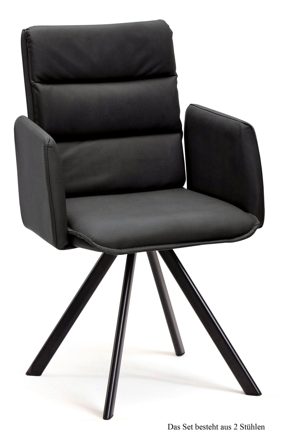 ARMLEHNSTUHL (2er-Set) Debby 52x92x60 Schwarz/Anthrazit - Anthrazit/Schwarz, Kunststoff (60/92/52cm) - 58aufmkessel