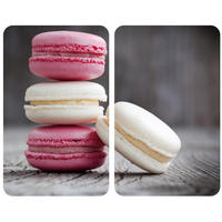GLASSCHUTZPLATTEN für Herd — 2 Stück Macarons 52/30 cm - Anthrazit, Glas (30/52cm) - Wenko