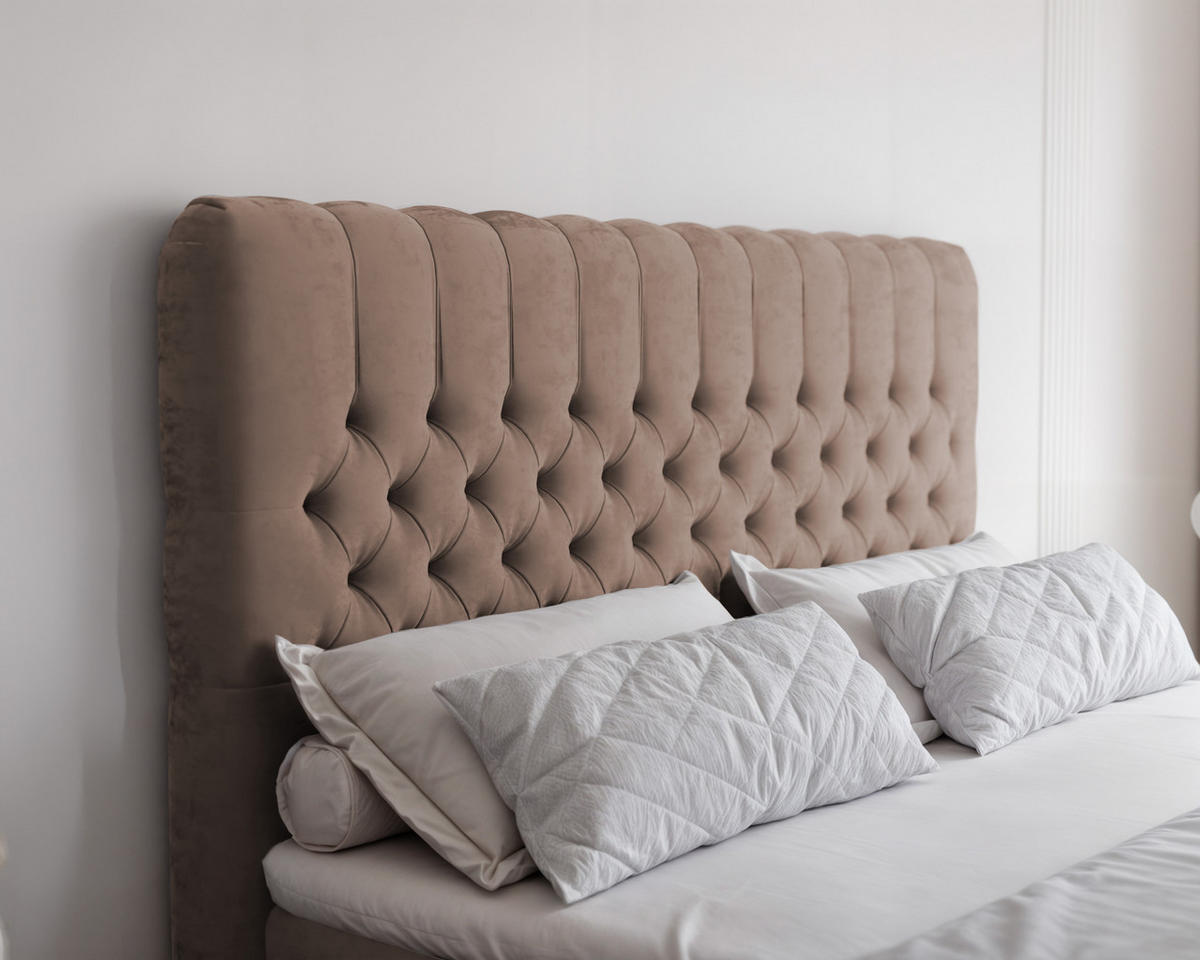 BOXBETT ALBA PLUS 120/200 cm mit Matratze und Topper, Hellbraun - Hellbraun, Textil (120/200cm) - Idohome
