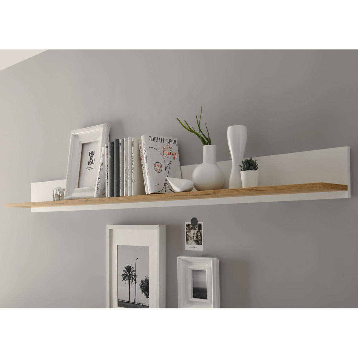 WANDREGAL Crisp-61 - Braun/Weiß, Holzwerkstoff (170/15/20cm) - Lomado