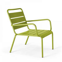 RELAXSESSEL, Grün - Grün, Metall (65/76/70cm) - Oviala