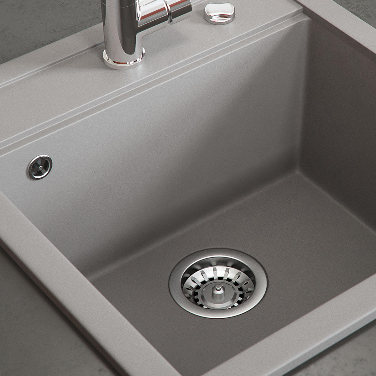SPÜLBECKEN Tesa Beton 49 x 51 cm - Schieferfarben, Keramik (49/20/51cm) - Bergstroem