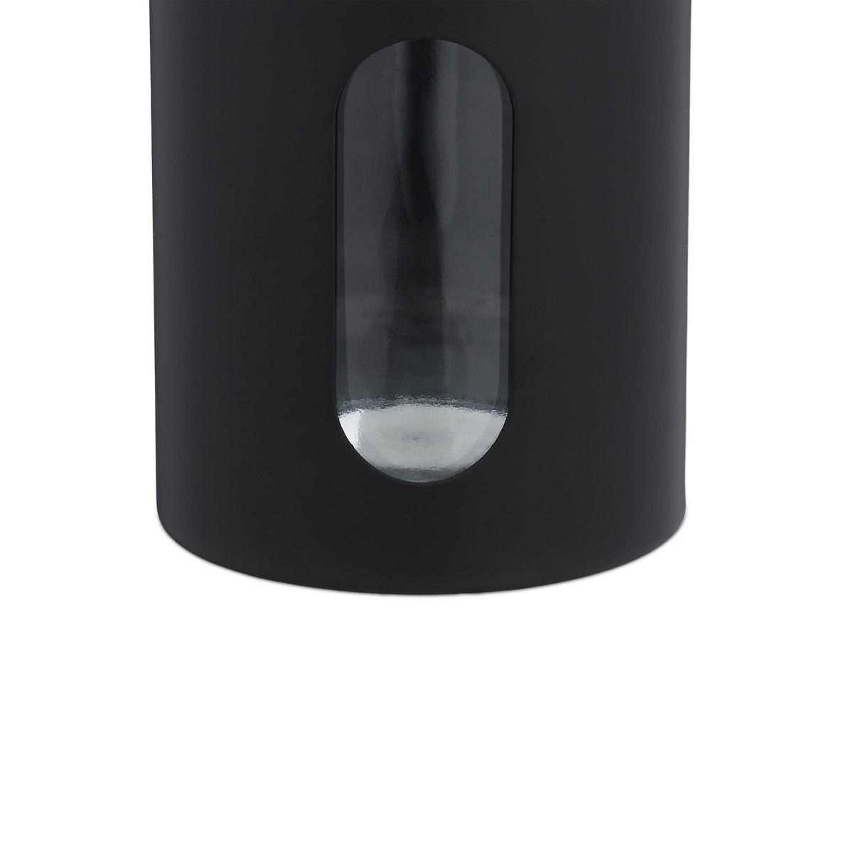 6xGEWÜRZSTREUER - Schwarz, Glas/Metall (7/11/7cm) - Relaxdays