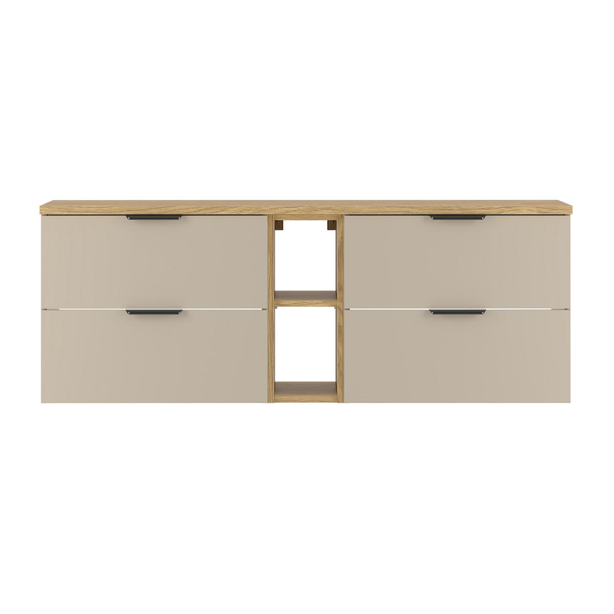 WASCHTISCHUNTERSCHRANK 140.6cm Astrid Kaschmir und Holz - Beige, Holzwerkstoff (140.6/52.2/46.5cm) - Petits-meubles
