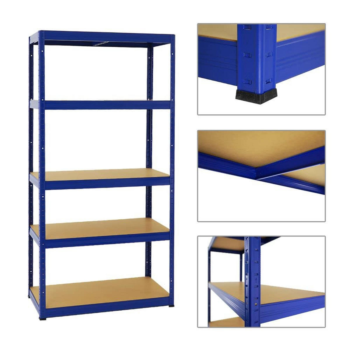 SCHWERLASTREGAL Slim Elephant S 2er-Set mit 2x 180x90x45 cm 5 Ebenen Fachlast 350 kg Blau - Blau, Metall (180/180/45cm) - PROREGAL