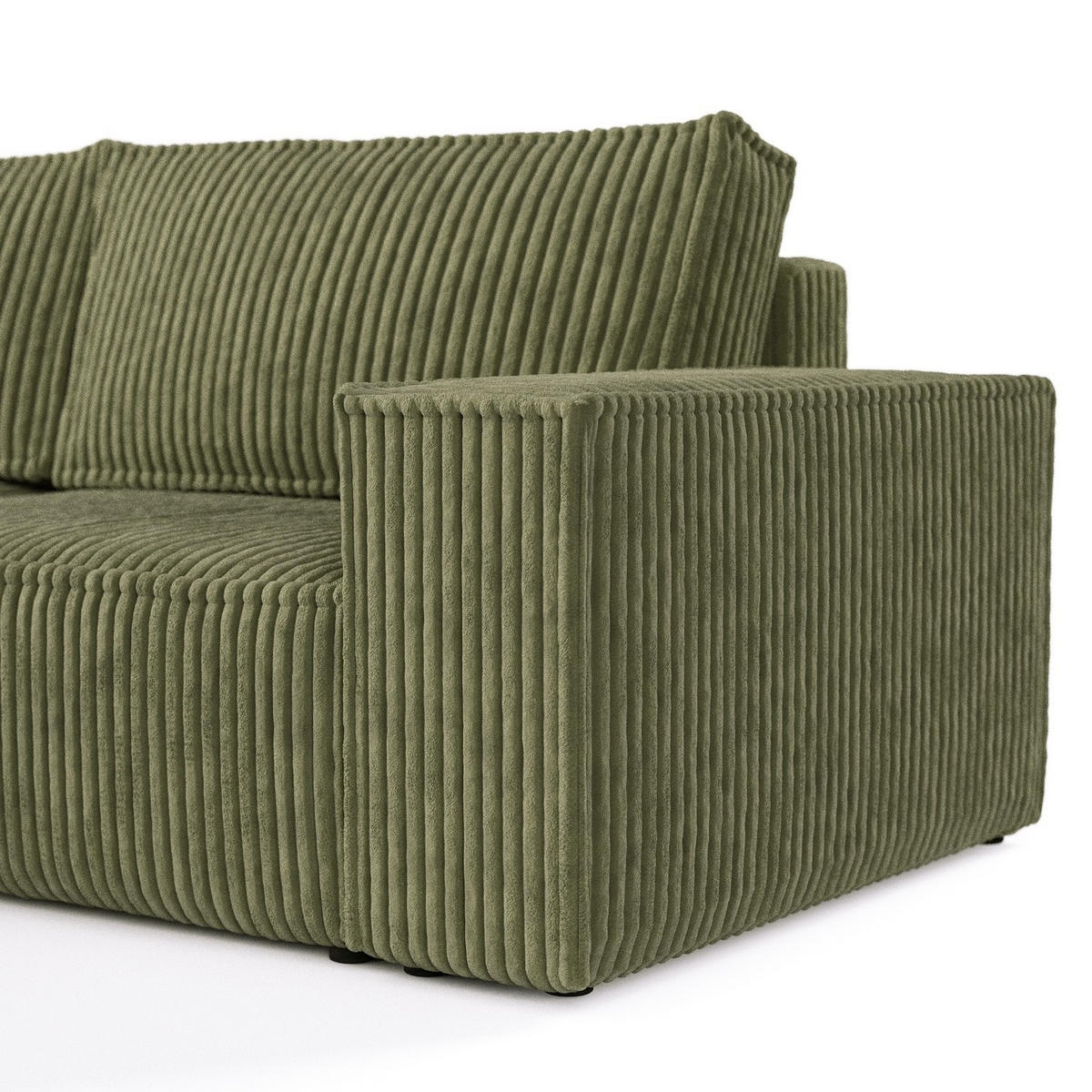 ROHOVÁ SEDAČKA CAVO, textil, Zelená - černá/zelená barva, dřevo/kompozitní dřevo (255/148cm) - AltaBeds