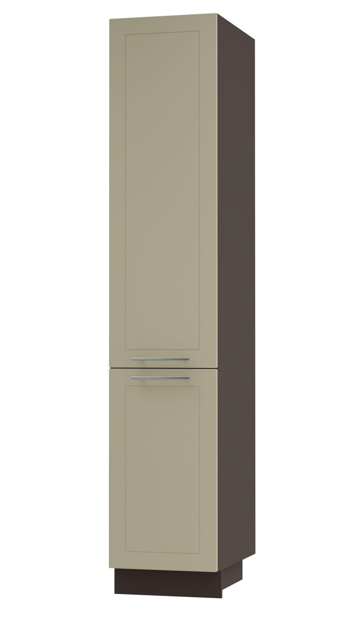 APOTHEKERSCHRANK Kvantum 2D14K/40/kargo Vanille Matt / Lava Matt 40 / 59 / 207cm - Dunkelgrau/Creme, Holz/Holzwerkstoff (40/207/59cm) - Feldmann-Wohnen