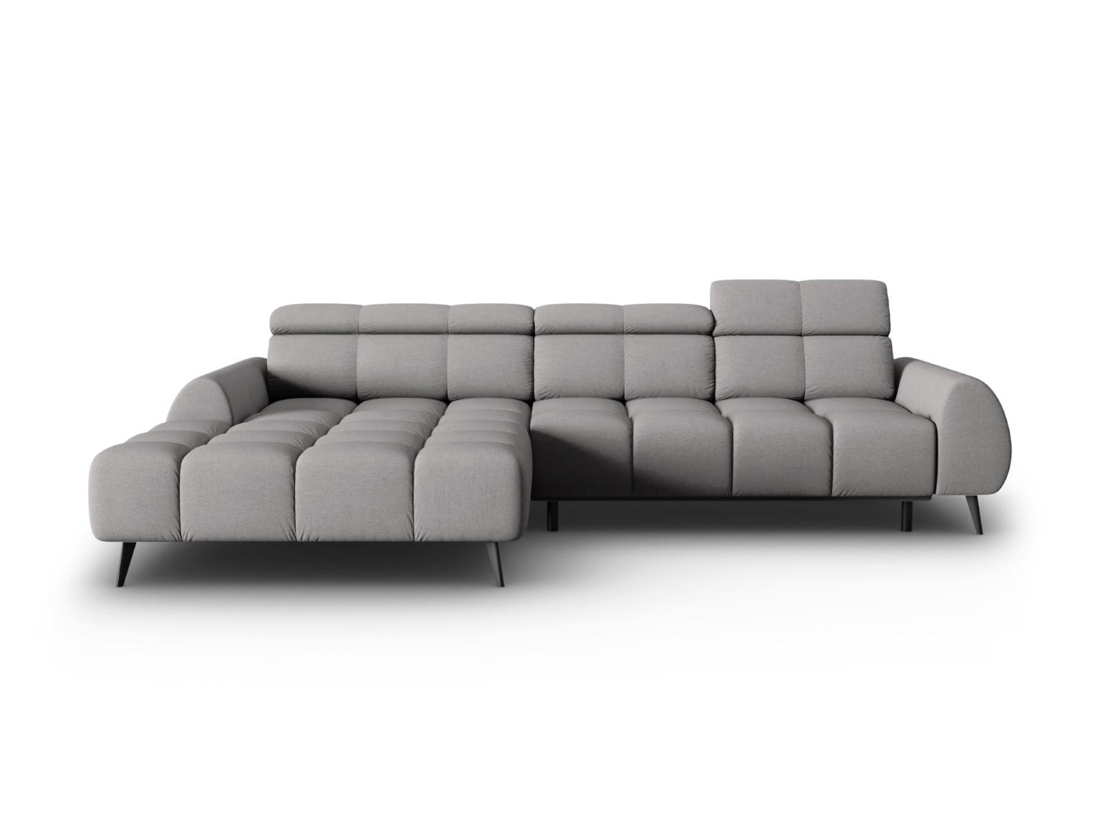 ELEKTRISCHES-ECKSOFA links Alyse aus strukturiertem Stoff hellgrau 5 Sitzplätze - Hellgrau, Textil (188/295cm) - Micadoni