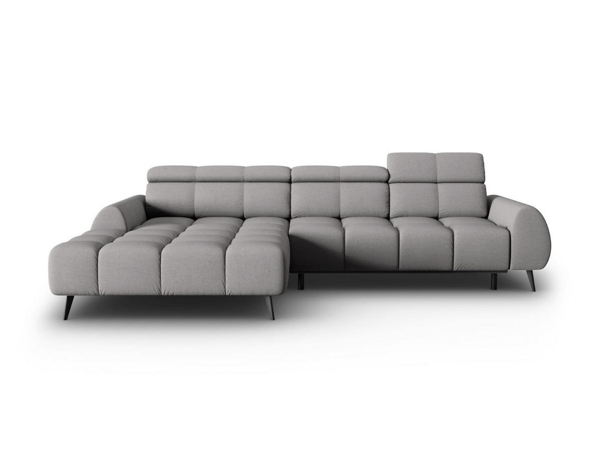 ELEKTRISCHES-ECKSOFA links Alyse aus strukturiertem Stoff hellgrau 5 Sitzplätze - Hellgrau, Textil (188/295cm) - Micadoni