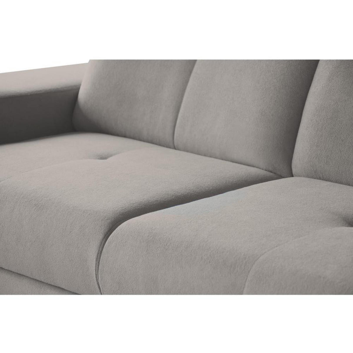 ECKSCHLAFSOFA Leon L Hellgrau - Hellgrau/Schwarz, Kunststoff/Textil (255/120cm) - Beautysofa