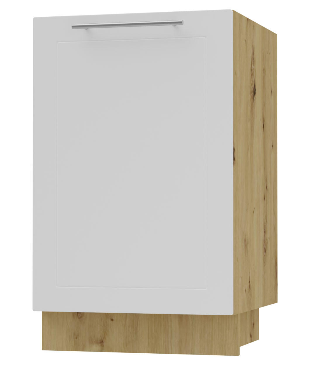 Feldmann-Wohnen Küchenunterschrank Weiß, Eiche Artisan 50x82x50 cm