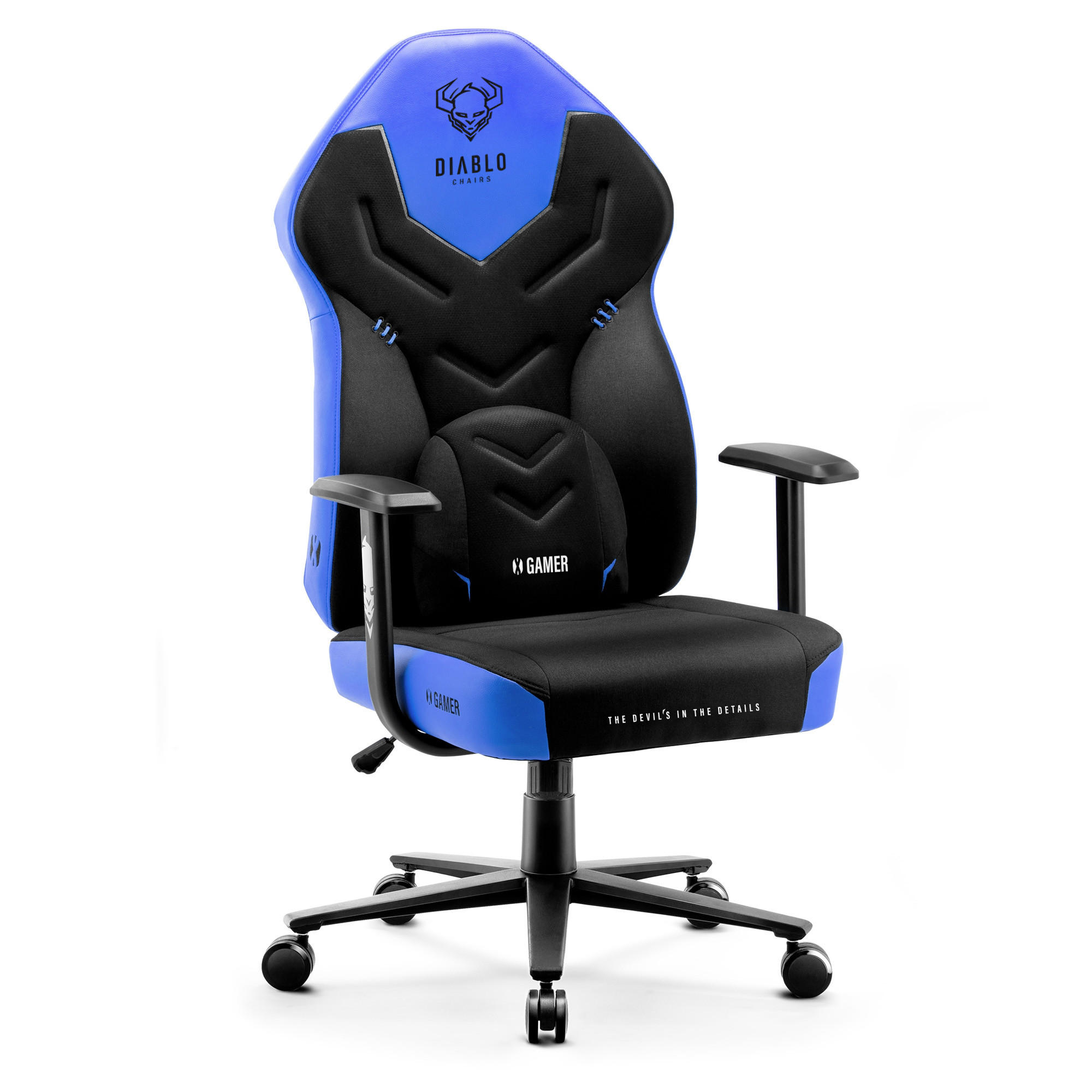 GAMINGSTUHL X-GAMER - Blau/Schwarz, Metall (68/118/56cm) - Diablo Chairs