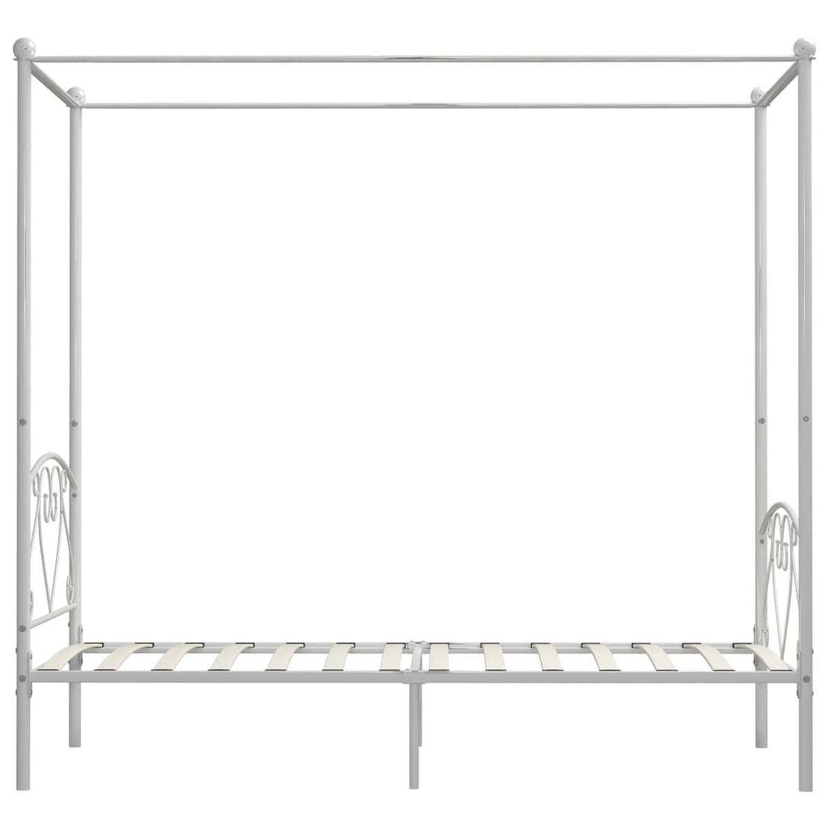 METALLBETT Harper 198/209 cm - Weiß, Metall (190/200cm) - Nettlife