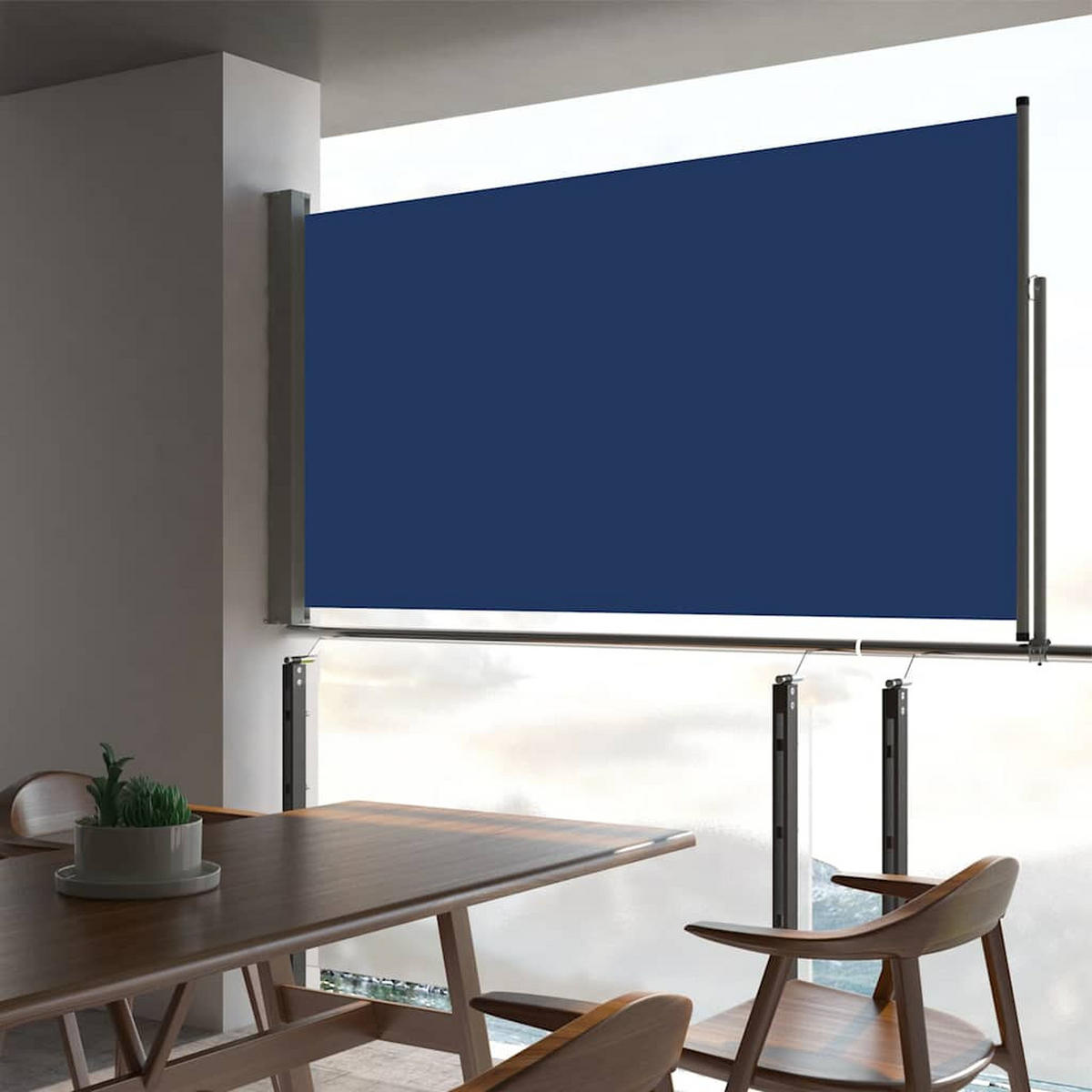 AUSZIEHBARE Seitenmarkise 160x300 cm Blau - Blau, Textil (300/160/300cm) - furnicato
