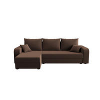 ECKSOFA HEWLET L BIS Zoom 5 Links mit Schlaffunktion - Braun, Textil (240/140cm) - Bedante