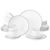 KOMBISERVICE Lido Black Line weiß 30er Set - Weiß, Keramik (1/1/1cm) - Seltmann Weiden