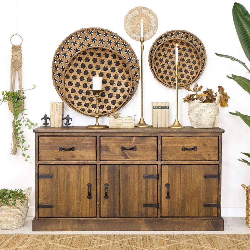 KOMMODE aus Massivholz Rustyk 7/1 - Dunkelbraun/Schwarz, Holz (152/80/46cm) - Seart