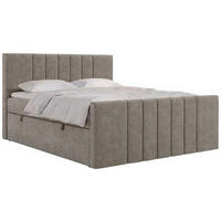 POSTEL BOXSPRING INERO DUO 160/200 - Šedobéžová Strukturovaná látka - Topper T25 - H3 - černá/šedobéžová, textil/plast (160/200cm) - MKS