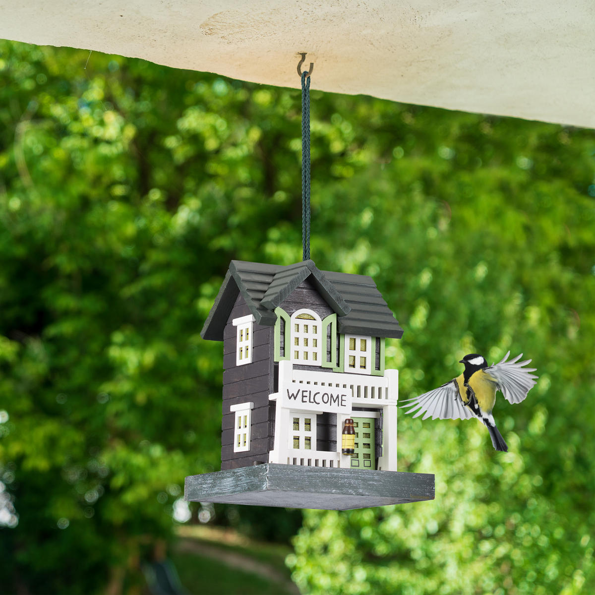 VOGELFUTTERHAUS - Multicolor, Holz (18/23.5/18cm) - Relaxdays