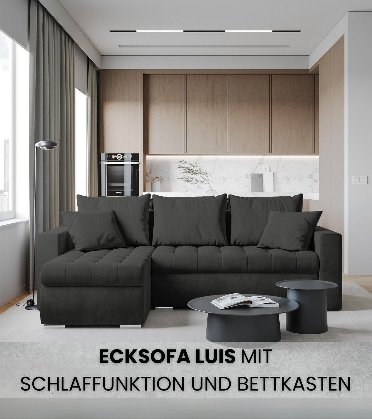 ECKSOFA Luis mit Schlaffunktion Honiggelb Samt - Silberfarben/Honig, Kunststoff/Textil (148/238cm) - Bromarkt
