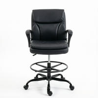 ZEICHENSTUHL in Schwarz 61x61x108 cm mit höhenverstellbarem Sitz und Fußring - Schwarz, Kunststoff (61/108/61cm) - IVMEU