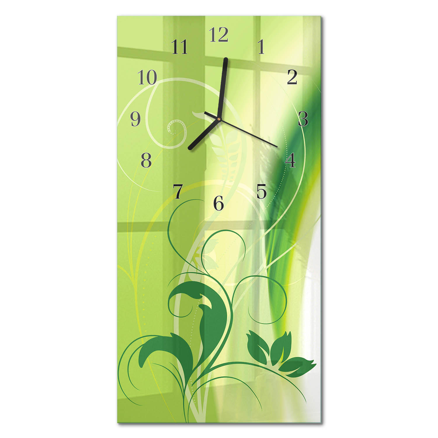 WANDUHR 60x30 cm - Kalziumkarbonat - Grün, Glas (30/60/0.4cm) - TULUP