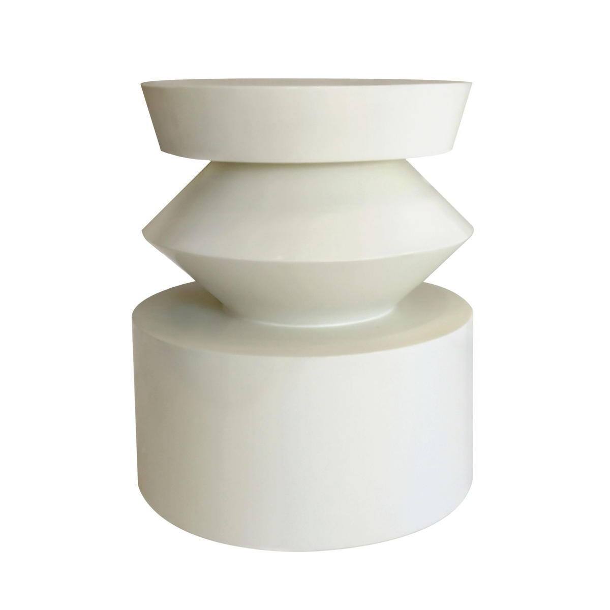 COUCHTISCH, Ekru - Weiß, Naturmaterialien (40/40/50cm) - Oviala