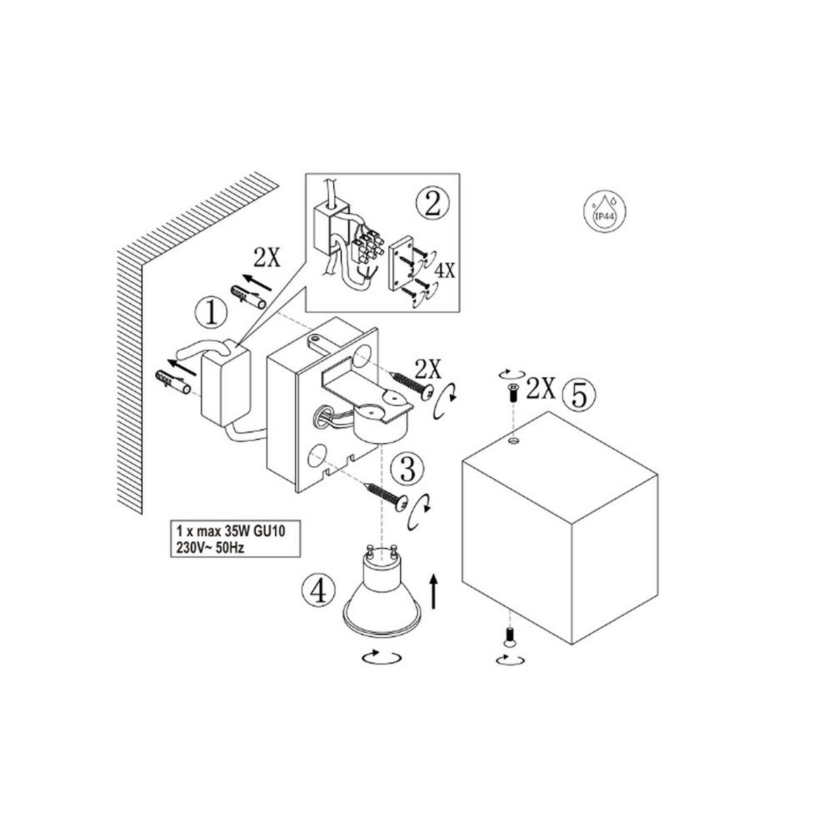AUSSEN-WANDLEUCHTE Veronika Aluminium Braun - Braun, Glas (6.8/8/9.6cm) - Globo Lighting