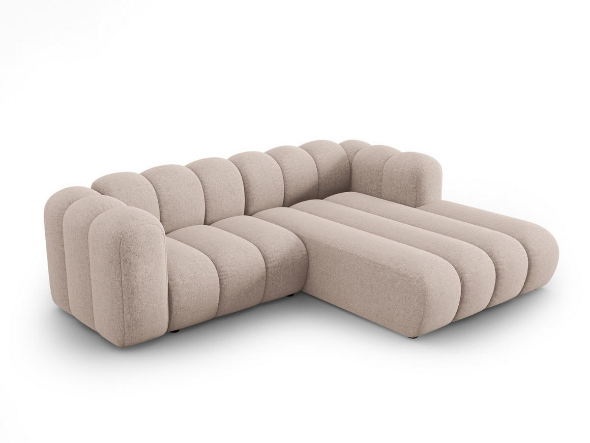 ECKSOFA modular rechts Lupine aus Chenille-Stoff beige 3 Sitzplätze - Beige, Textil (177/230cm) - Micadoni