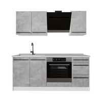 SAMOSTATNÁ KUCHYŇA R-Line, betón/biely, 180 cm, AP Marble - sivá/biela, kompozitné drevo (180/206.8/60cm) - Vicco