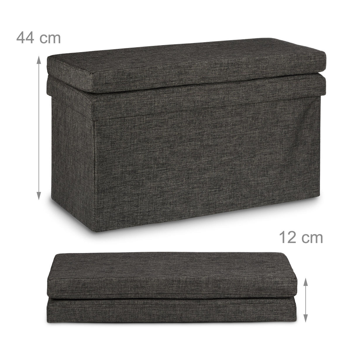 BANCĂ Maro pliabilă - maro, compozit lemnos/material textil (76/73/38cm) - Relaxdays