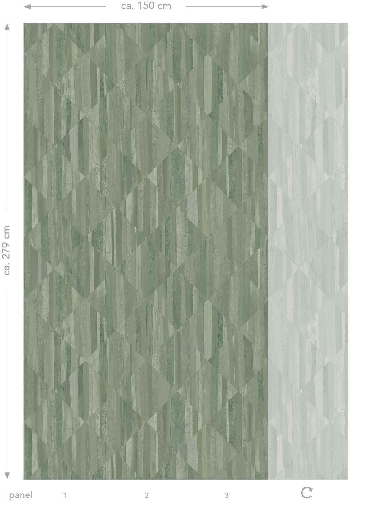 FOTOTAPETE 3D Holzoptik 150 x 279 cm - Grün, Papier (150/279cm) - Origin Wallcoverings