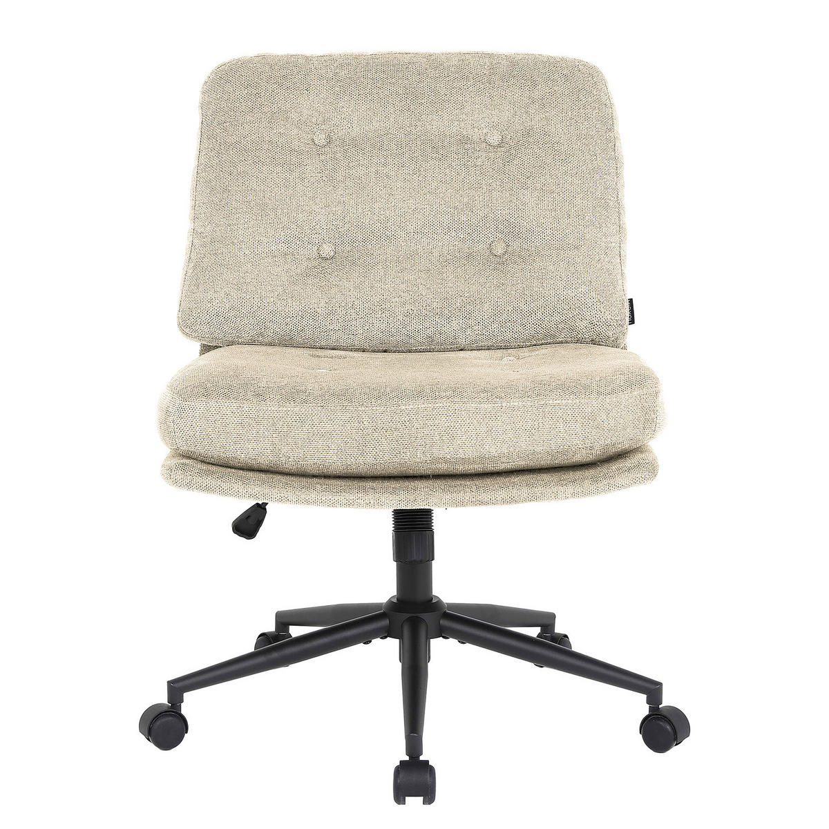 BÜRODREHSTUHL - Webstoff / Eisen / Nylon - Beige/Schwarz, Textil/Metall (71/90/76cm) - home24
