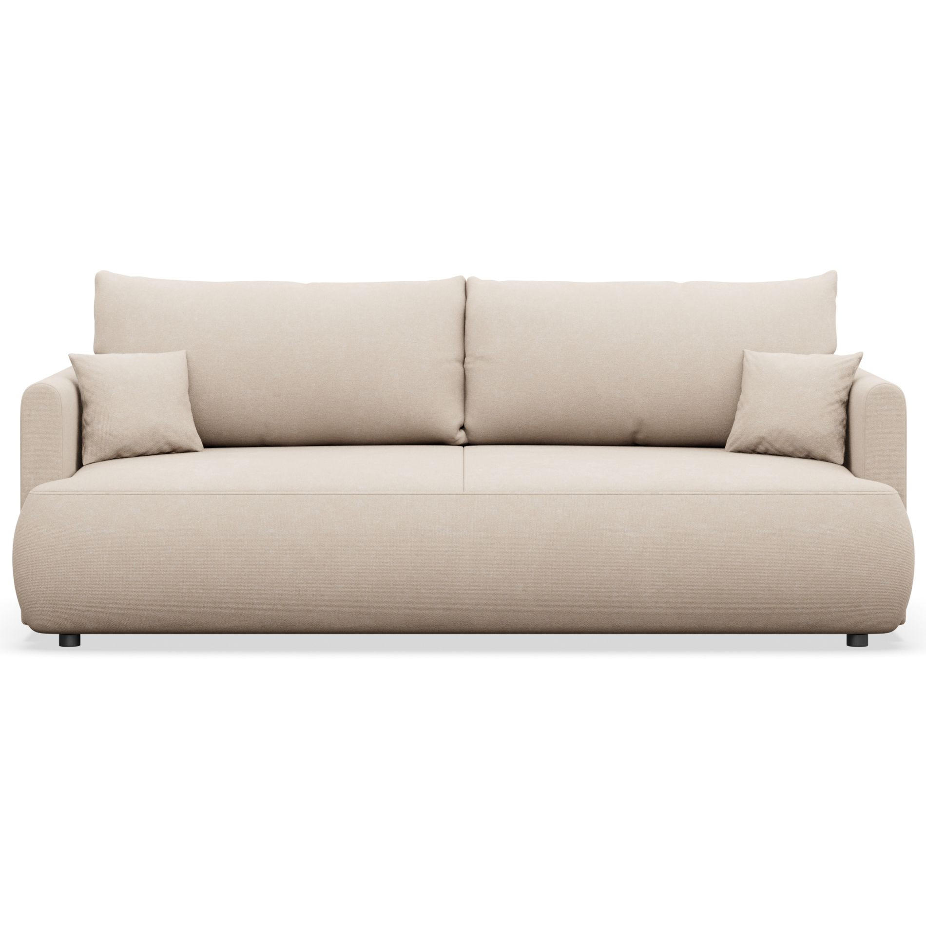 3-SITZER SOFA Ovo Mini Creme Chenille Easy-Clean, creme - Creme/Schwarz, Kunststoff/Textil (226/90/97cm) - Selsey