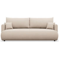 3-SITZER SOFA Ovo Mini Creme Chenille Easy-Clean, creme - Creme/Schwarz, Kunststoff/Textil (226/90/97cm) - Selsey