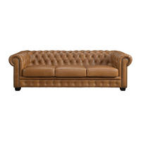 SOFA ohne Schlafmöglichkeit - 4 Personen - Leder - Camel - - Hellbraun, Leder (240/73/99cm) - Vente-Unique