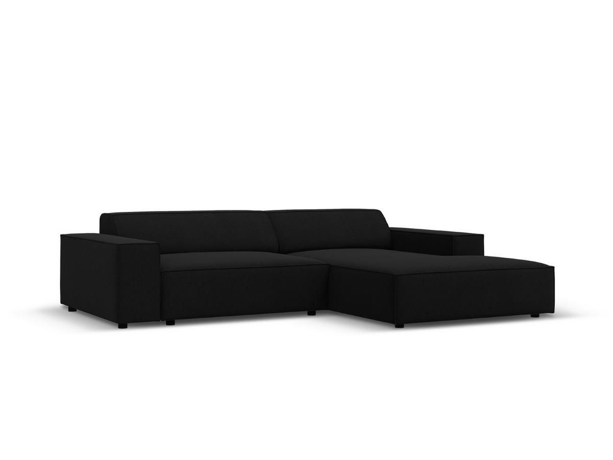 MODULARES-ECKSOFA rechts Jodie aus strukturiertem Stoff schwarz 3 Sitzplätze - Schwarz, Textil (166/224cm) - Micadoni
