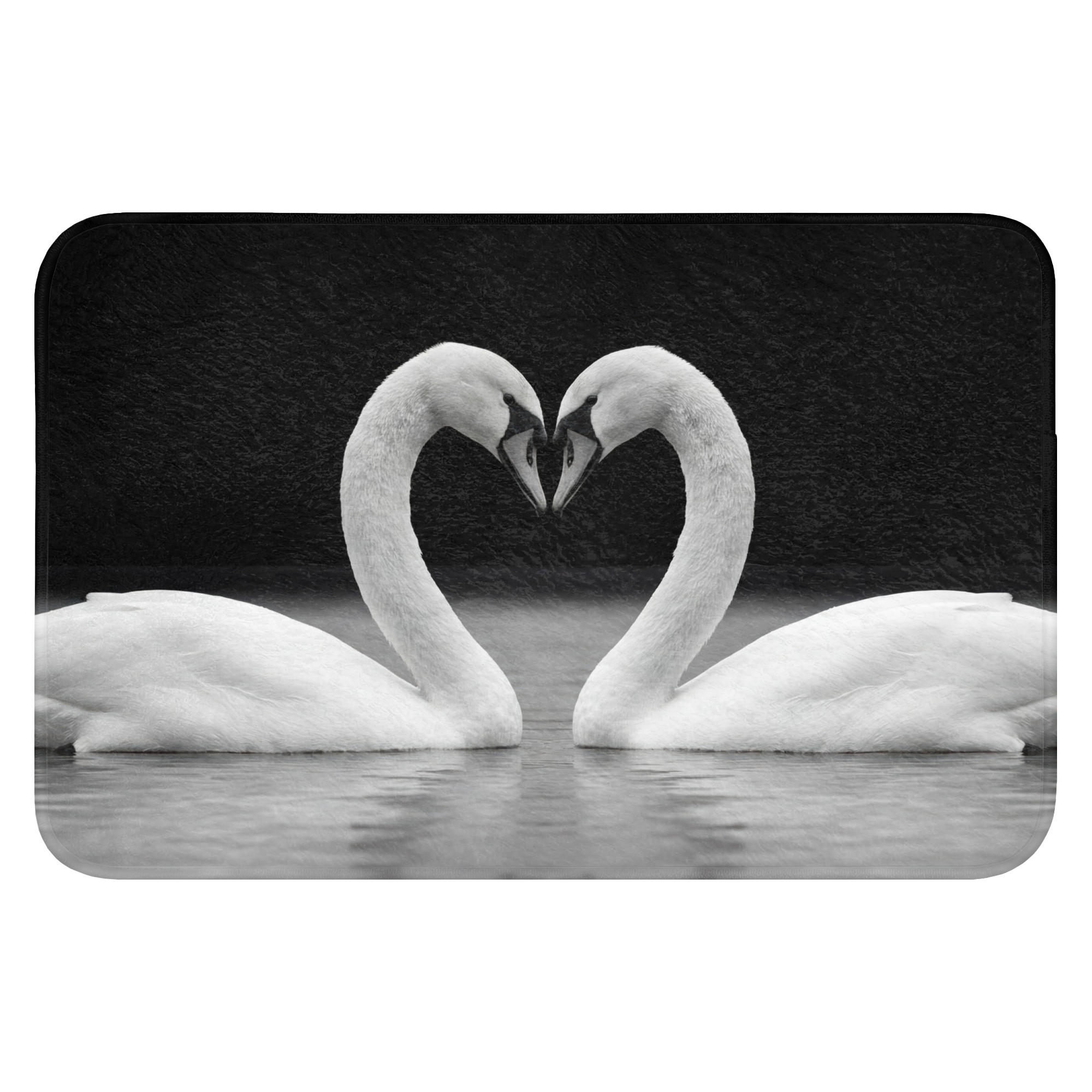 TEPIH ZA KUPAONICU Labudovi 60x40 cm - crna, tekstil/plastika (60/40cm) - OnlyWow
