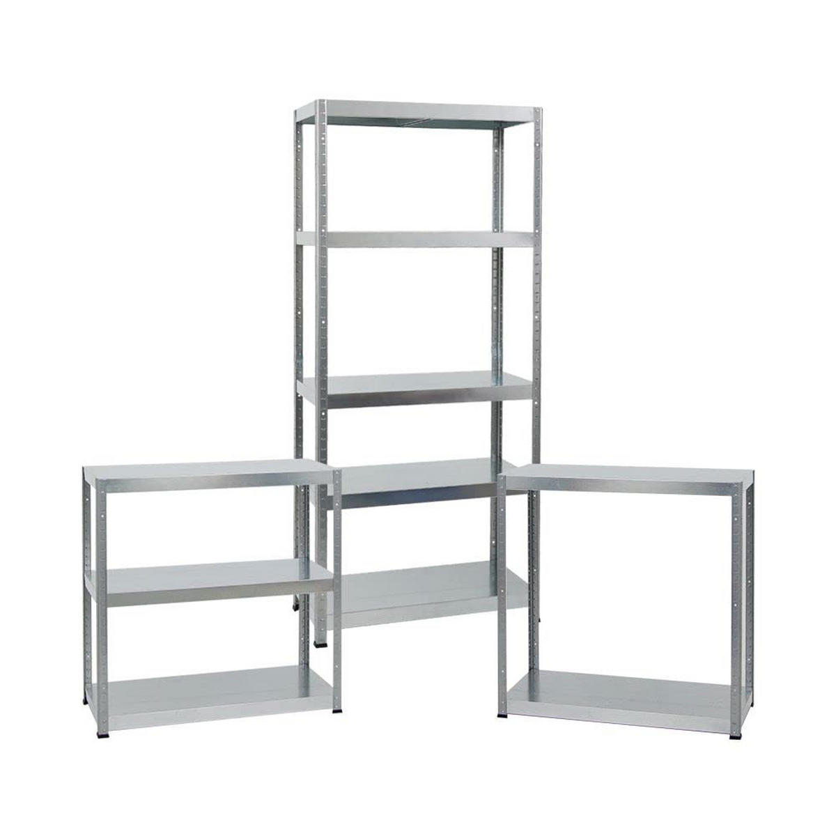 SCHWERLASTREGAL Steel Eagle 2er-Set mit 2x 180x90x40 cm Fachlast 130 kg Verzinkt - Silberfarben, Metall (180/180/40cm) - PROREGAL