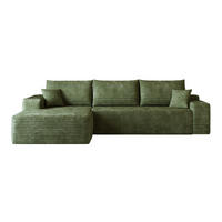 ECKSOFA 270 cm in Grün aus Cord mit tiefer Sitzfläche und modularem Design - Grün, Textil (175/270cm) - Flora Grace