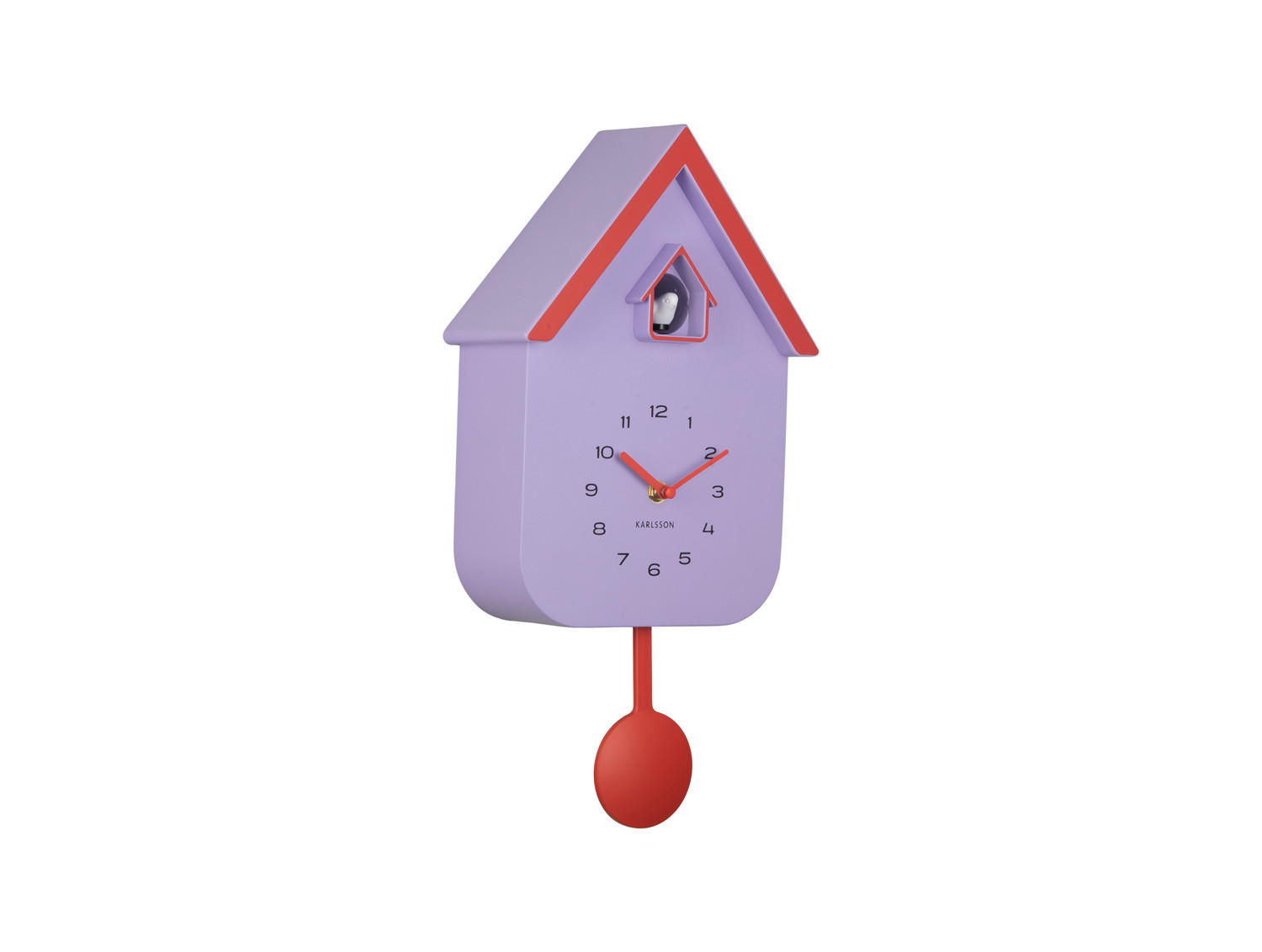 WANDUHR Dupla Color Cuckoo Lila 21.5/21.5/41.5 cm - Lila, Kunststoff (21.5/41.5/21.5cm) - Karlsson