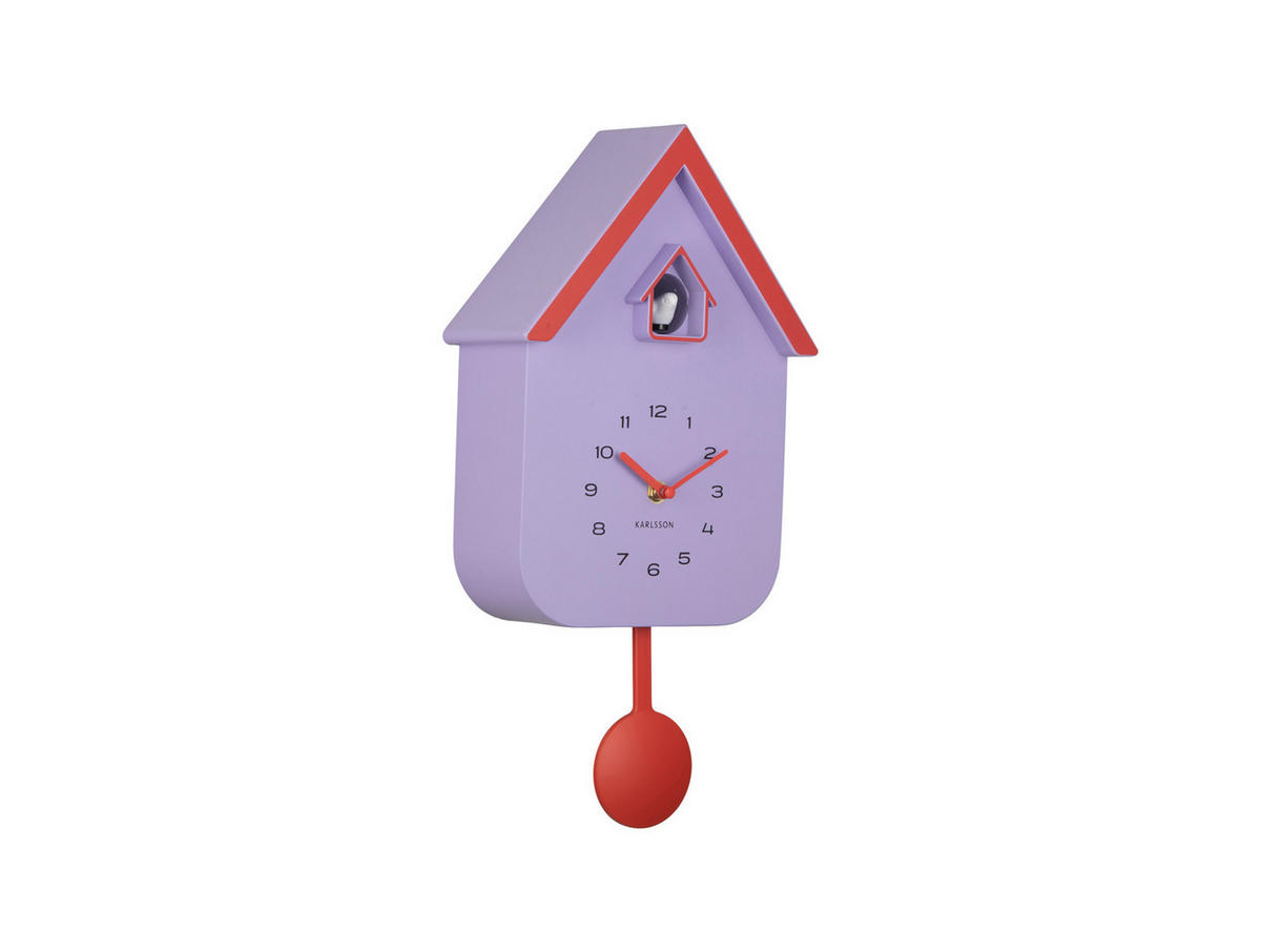 WANDUHR Dupla Color Cuckoo Lila 21.5/21.5/41.5 cm - Lila, Kunststoff (21.5/41.5/21.5cm) - Karlsson