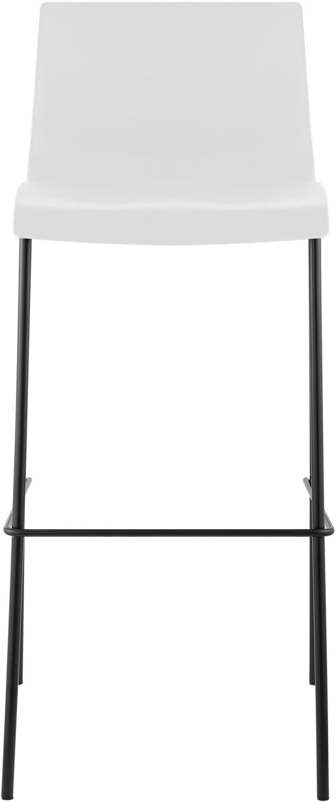 BARHOCKER 2er Set Kunststoff weiß - Schwarz/Weiß, Kunststoff/Metall (43/100/48cm) - CLP